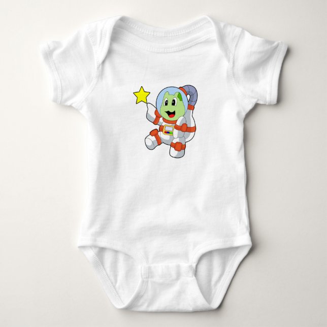 Turtle Astronaut Space Baby Bodysuit (Front)