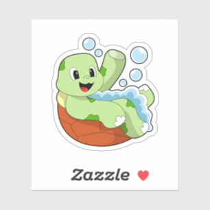 Turtle at Bathing with Foam