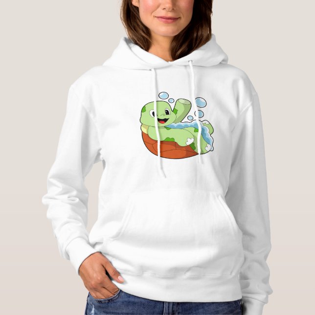 Turtle at Bathing with Foam Hoodie (Front)