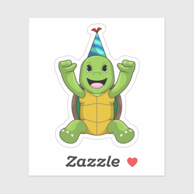 Turtle at Birthday with Party hat (Sheet)