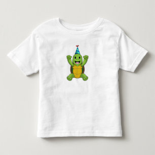 Turtle at Birthday with Party hat Toddler T-shirt