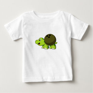 Turtle at Bowling with Bowling ball Baby T-Shirt