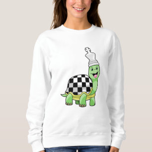 Turtle at Chess with Chess board & King Sweatshirt