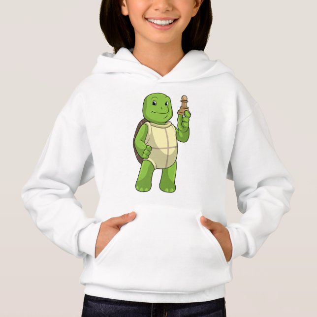 Turtle at Chess with Chess piece Pawn (Front)
