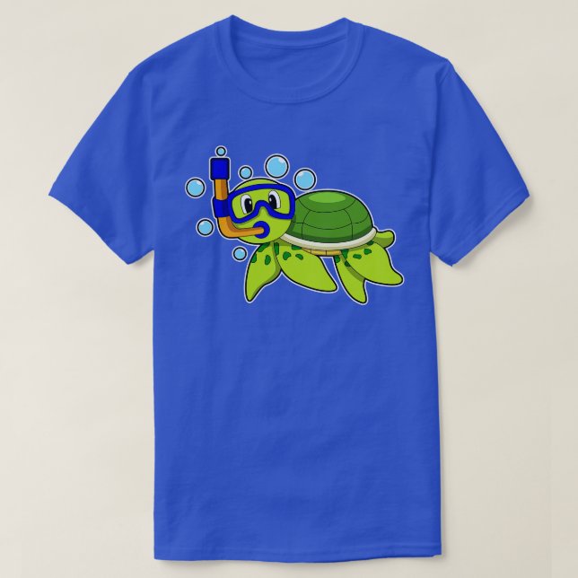 Turtle at Diving with Snorkel 2 T-Shirt (Design Front)