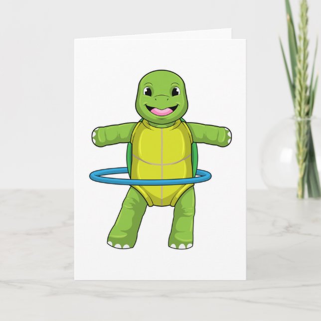 Turtle at Fitness with Fitness tires Card (Front)