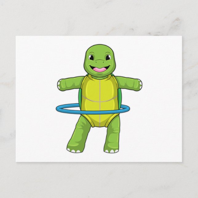 Turtle at Fitness with Fitness tires Postcard (Front)