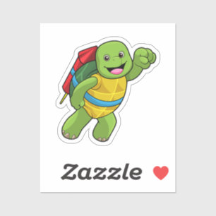 Turtle at Flying with Rocket
