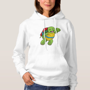 Turtle at Flying with Rocket Hoodie