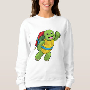 Turtle at Flying with Rocket Sweatshirt