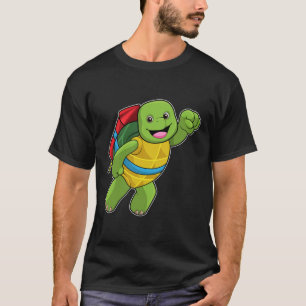 Turtle at Flying with Rocket T-Shirt