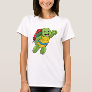 Turtle at Flying with Rocket T-Shirt