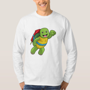 Turtle at Flying with Rocket T-Shirt
