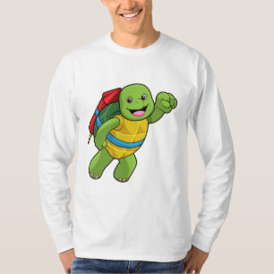 Turtle at Flying with Rocket T-Shirt