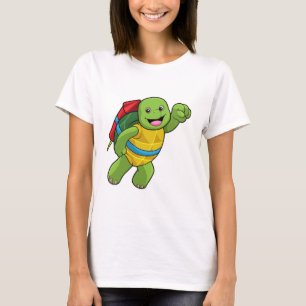 Turtle at Flying with Rocket T-Shirt