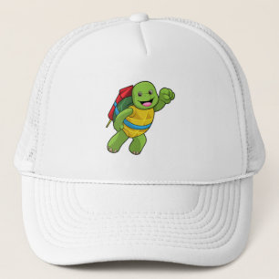 Turtle at Flying with Rocket Trucker Hat