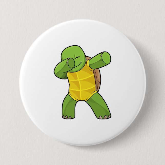 Turtle at Hip Hop Dance Dab 3 Inch Round Button (Front)