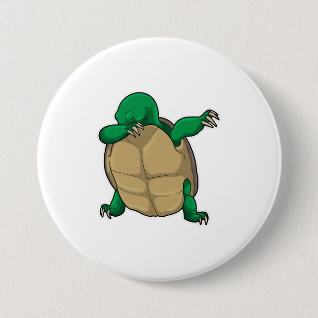 Turtle at Hip Hop Dance Dab 3 Inch Round Button (Front)