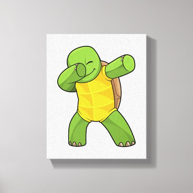 Turtle at Hip Hop Dance Dab Canvas Print (Front)