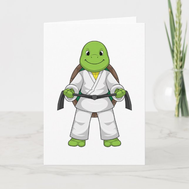 Turtle at Martial arts with black Belt Card (Front)