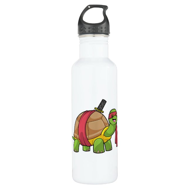Turtle at Martial arts with Sword 710 Ml Water Bottle (Front)