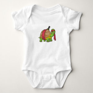 Turtle at Martial arts with Sword Baby Bodysuit