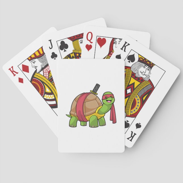 Turtle at Martial arts with Sword Playing Cards (Back)