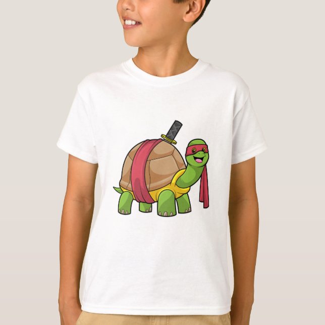 Turtle at Martial arts with Sword T-Shirt (Front)