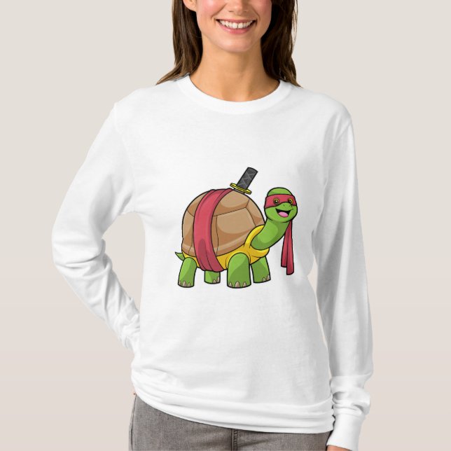 Turtle at Martial arts with Sword T-Shirt (Front)