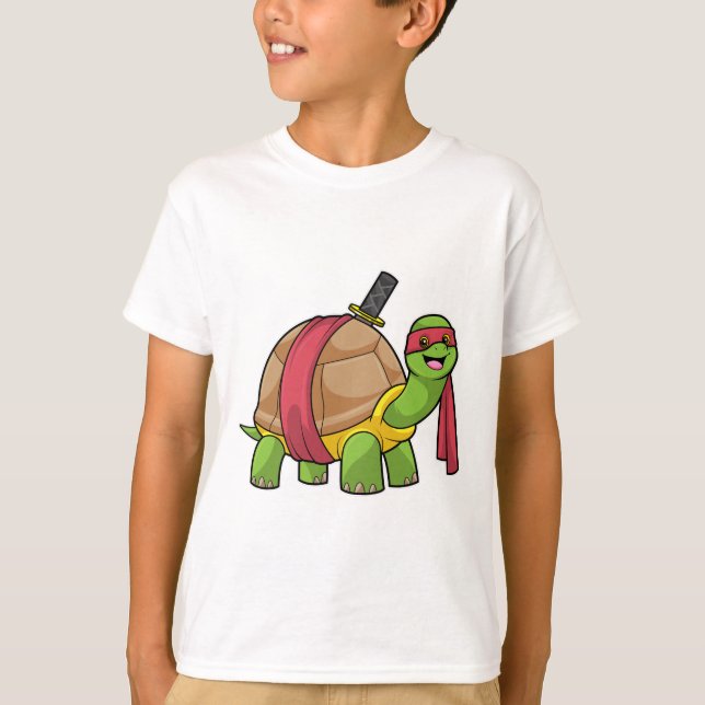 Turtle at Martial arts with Sword T-Shirt (Front)
