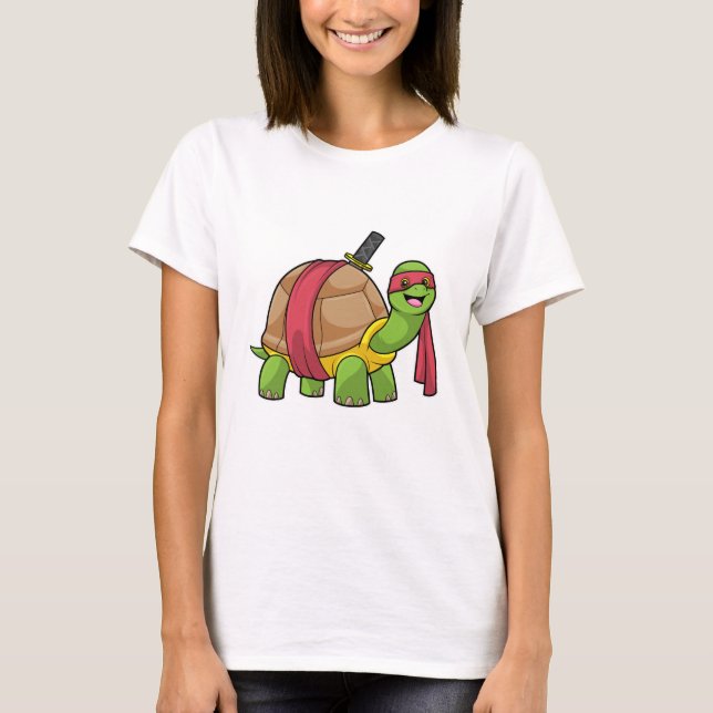 Turtle at Martial arts with Sword T-Shirt (Front)