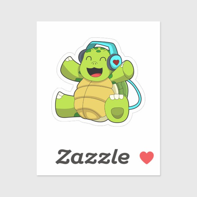 Turtle at Music with Headphone (Sheet)