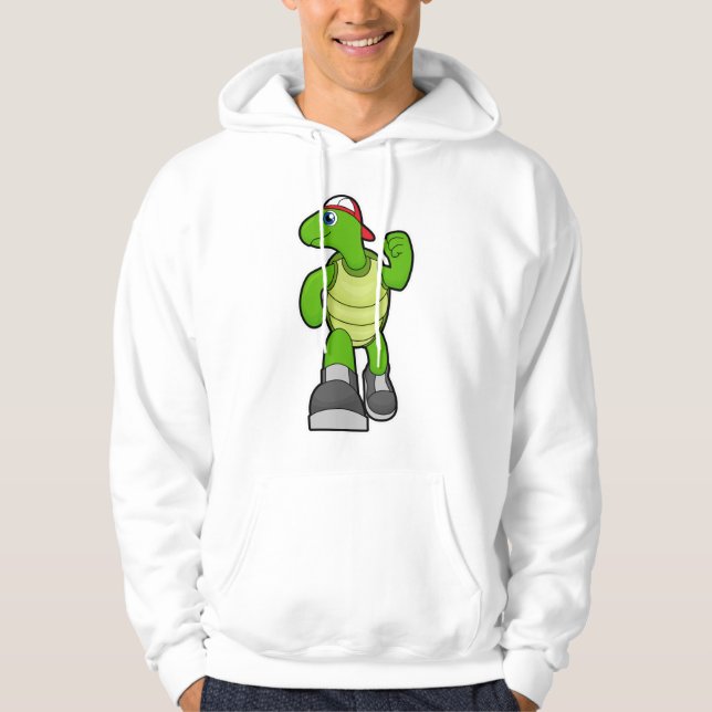 Turtle at Running with Cap Hoodie (Front)