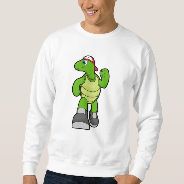Turtle at Running with Cap Sweatshirt (Front)