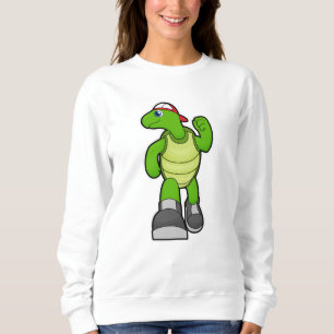 Turtle at Running with Cap Sweatshirt