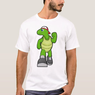 Turtle at Running with Cap T-Shirt