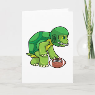 Turtle at Sports with Football & Helmet Card
