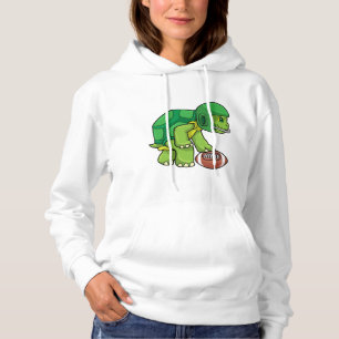 Turtle at Sports with Football & Helmet Hoodie