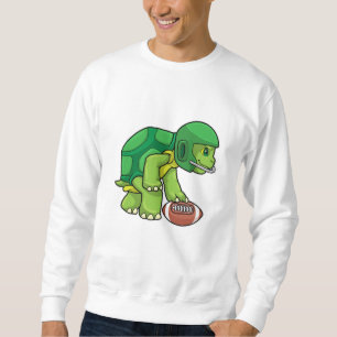 Turtle at Sports with Football & Helmet Sweatshirt
