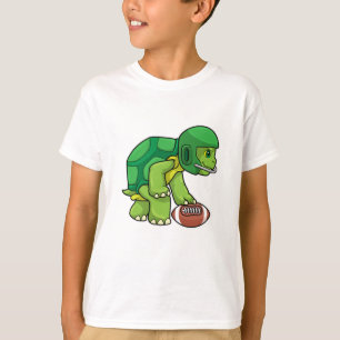 Turtle at Sports with Football & Helmet T-Shirt