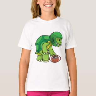 Turtle at Sports with Football & Helmet T-Shirt