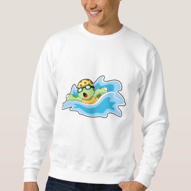Turtle at Swimming in Water Sweatshirt (Front)
