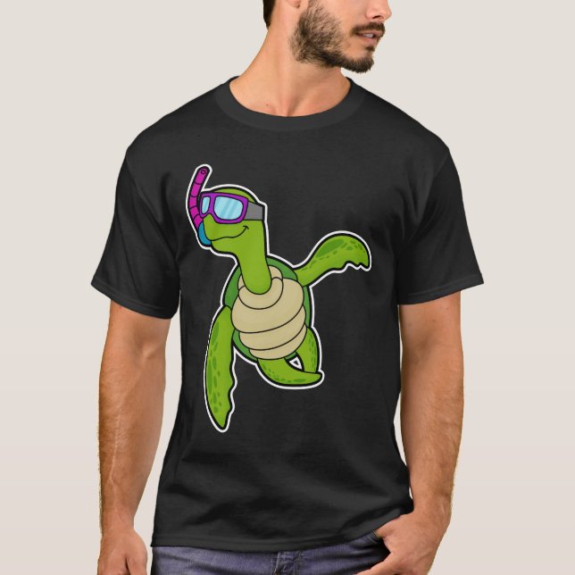 Turtle at Swimming with Snorkel T-Shirt (Front)