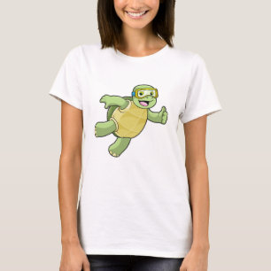 Turtle at Swimming with Swimming goggles T-Shirt