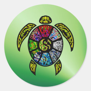 Turtle Ba-Gua Classic Round Sticker