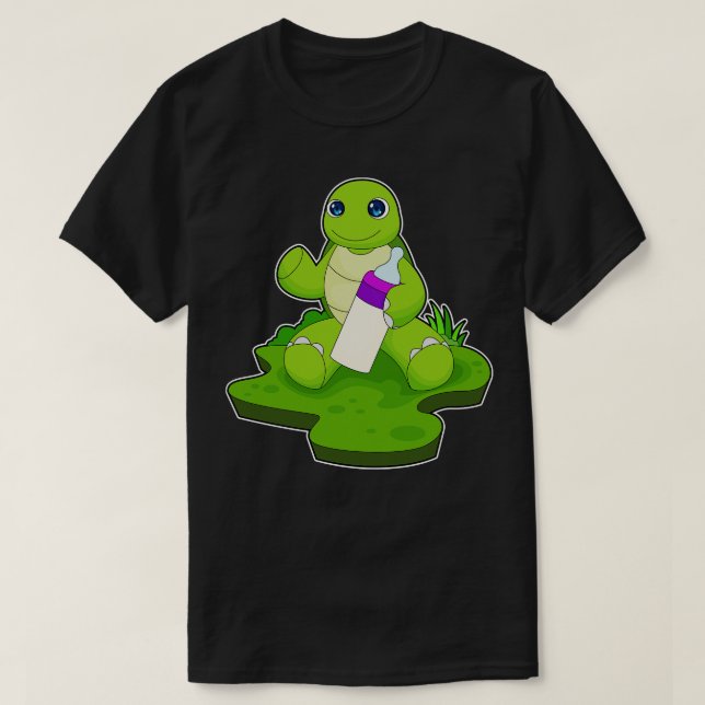 Turtle Baby bottle Milk T-Shirt (Design Front)