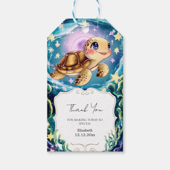 Turtle Baby Shower Gift Tags (Front)