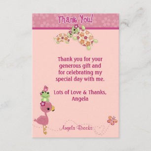 TURTLE Baby Shower Thank You 3.5"x5" (FLAT style) Card