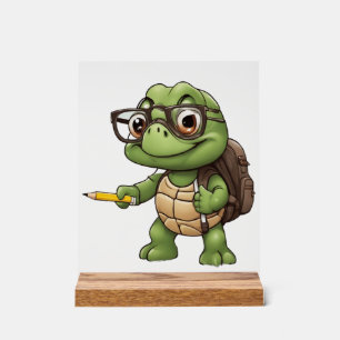 Turtle back to school acrylic sign