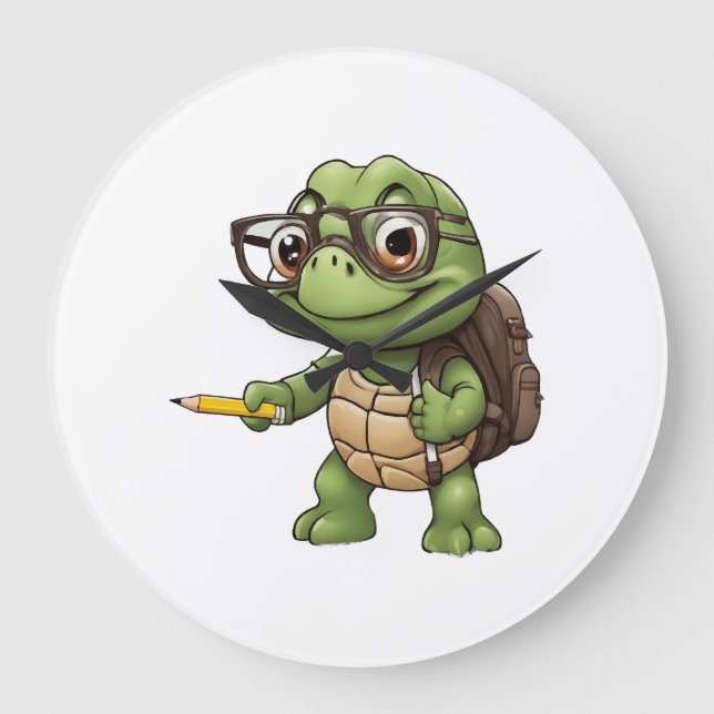 Turtle back to school large clock (Front)